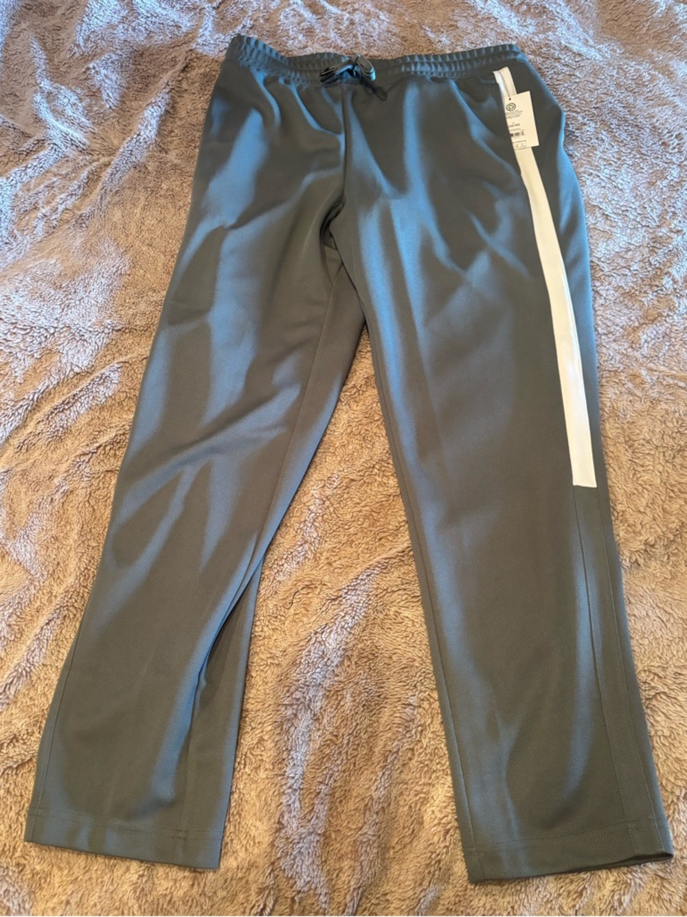 Athletic Track Pants with White Side Stripe